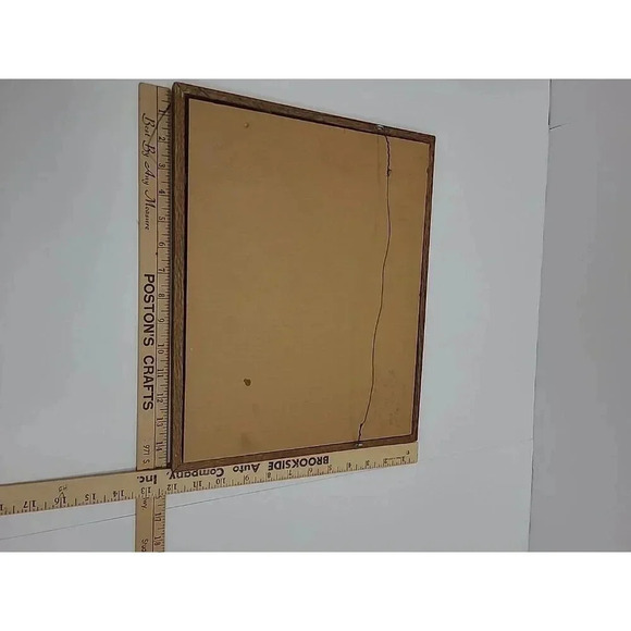 Vintage Marquetry Wood Inlay Framed Art Orca Swimming Signed 1983 - Picture 6 of 6